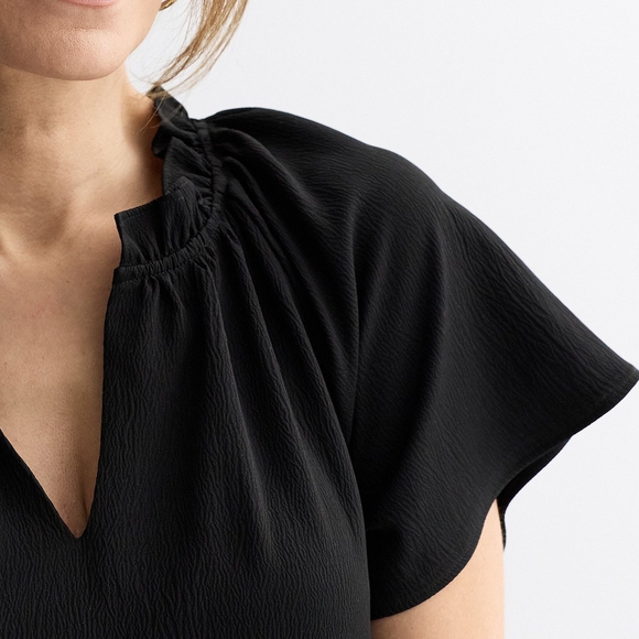 Robbie Bee Women's Black Cotton Blend A-Line Pleaded Dress Size M - Picture 9 of 10